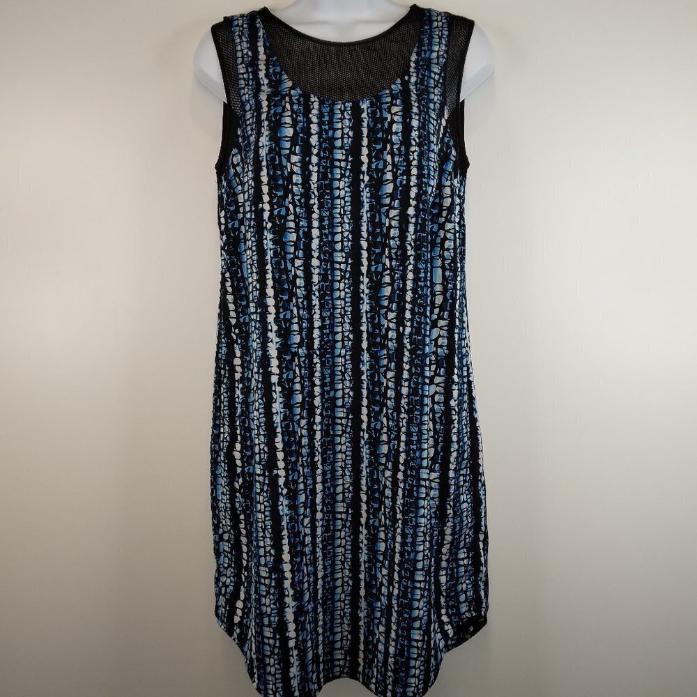 Dkny Blue Print Sleeveless Dress Size Xs